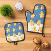 Snowing Gingerbread  鍋つかみ&鍋敷きセット (トップダウン)