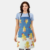 Snowing Gingerbread With Hearts  エプロン (着用した状態)