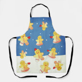 Snowing Gingerbread With Hearts エプロン (正面)