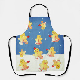 Snowing Gingerbread With Hearts エプロン