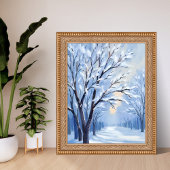 Snowkissed Forest | Winter Watercolor Painting ポスター