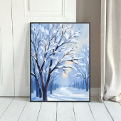 Snowkissed Forest | Winter Watercolor Painting ポスター