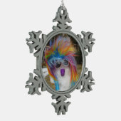 Snowladyの雪片のピューターのオーナメント スノーフレークピューターオーナメント (左)