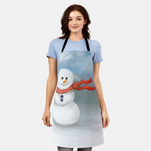 Snowman エプロン (着用した状態)