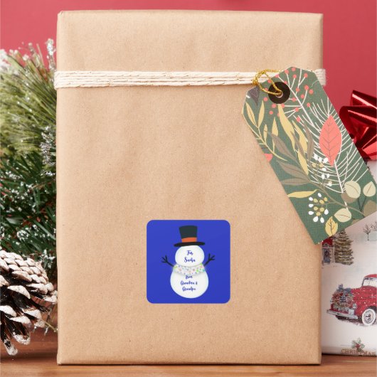 snowman スクエアシール (クリスマス)