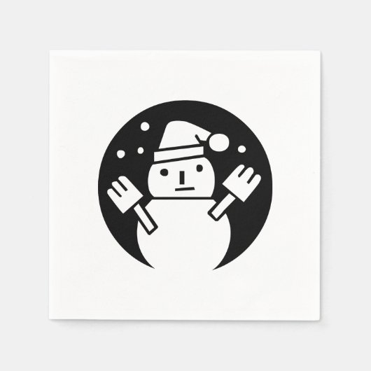 Snowman スタンダードカクテルナプキン (正面)