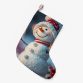 snowman スモールクリスマスストッキング (正面 (吊り時))