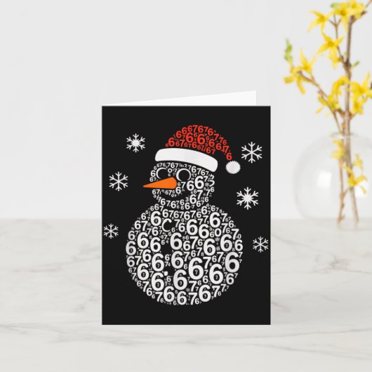 Snowman 67 Six Seven 6 7 Meme Christmas Funny Boy  カード (黄色い花)