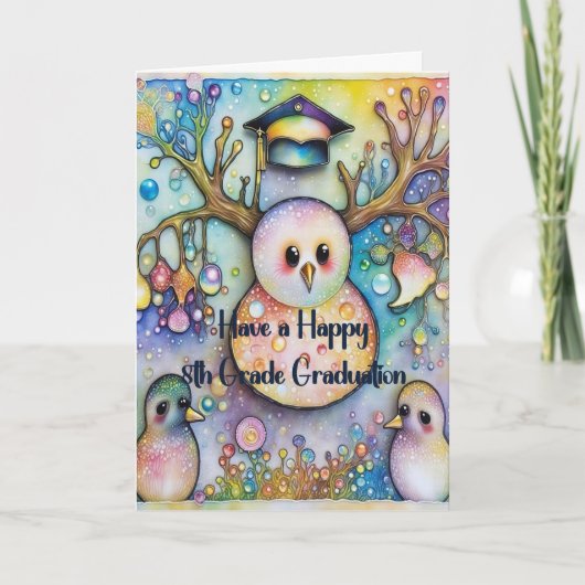 Snowman 8th Grade Graduation Card カード (正面)
