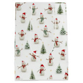 Snowman and Christmas Tree Gift Bag ミディアムペーパーバッグ (裏面)