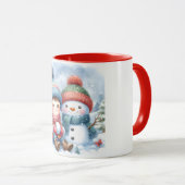 Snowman and Friends Kids Christmas Mug  マグカップ (正面右)