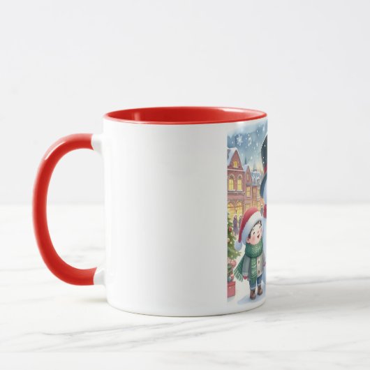 Snowman and Friends Kids Christmas Mug マグカップ (左)