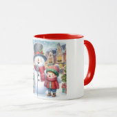 Snowman and Friends Kids Christmas Mug マグカップ (正面右)