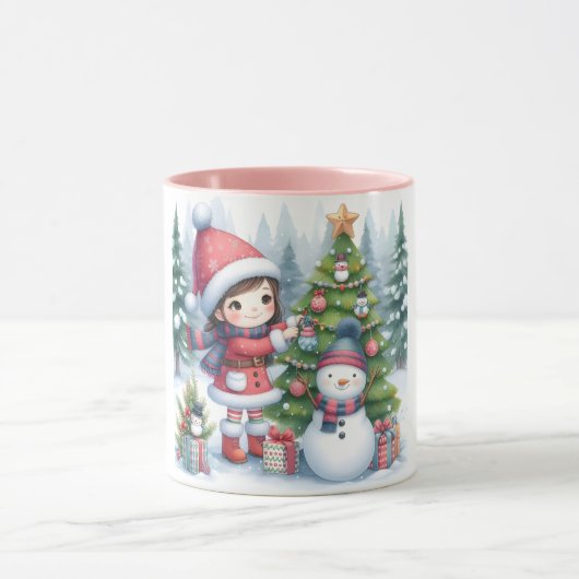 Snowman and Friends Kids Christmas Mug マグカップ (中央)