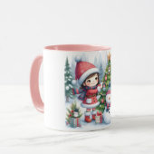 Snowman and Friends Kids Christmas Mug マグカップ (正面左)