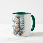Snowman and Friends Kids Christmas Mug マグカップ (正面右)