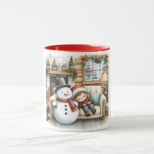 Snowman and Friends Kids Christmas Mug マグカップ (中央)