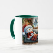 Snowman and Friends Kids Christmas Mug マグカップ (正面左)