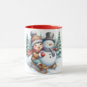 Snowman and Friends Kids Christmas Mug  マグカップ (中央)