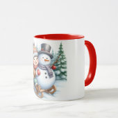 Snowman and Friends Kids Christmas Mug  マグカップ (正面右)