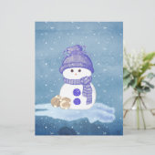 Snowman and Sleeping Bunnies Scrapbook Paper (スタンド正面)