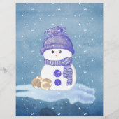 Snowman and Sleeping Bunnies Scrapbook Paper (正面)