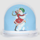 Snowman and Woman Dancers Christmas Snow Globe (裏面)