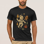 Snowman Astronaut – Cosmic Christmas Adventure Tシャツ (正面)