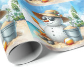 Snowman at the beach during Christmas holiday  ラッピングペーパー (ロールコーナー)