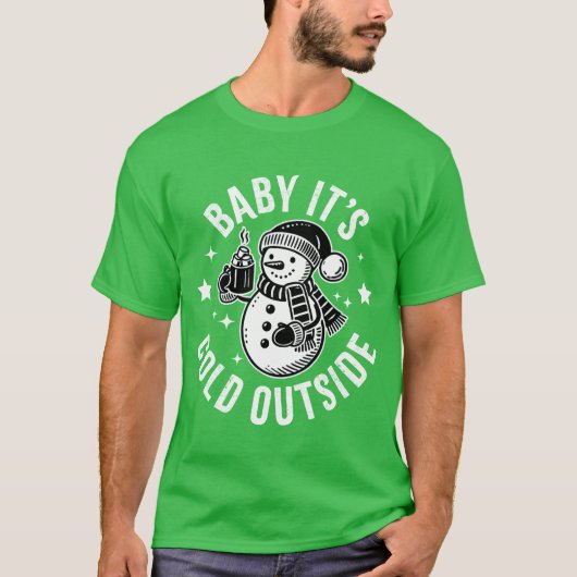 Snowman Baby Its Cold Outside girl Tシャツ (正面)