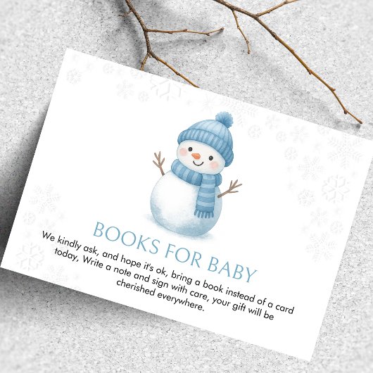 Snowman Baby Shower Books For Baby エンクロージャーカード