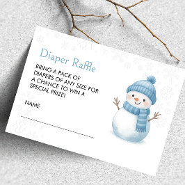 Snowman Baby Shower Diaper Raffle エンクロージャーカード
