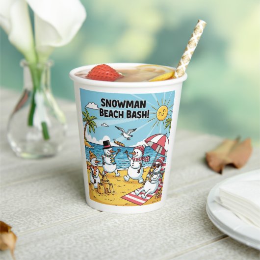 Snowman Beach Bash 紙コップ (インサイチュ)