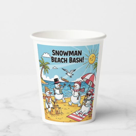 Snowman Beach Bash 紙コップ (裏面)