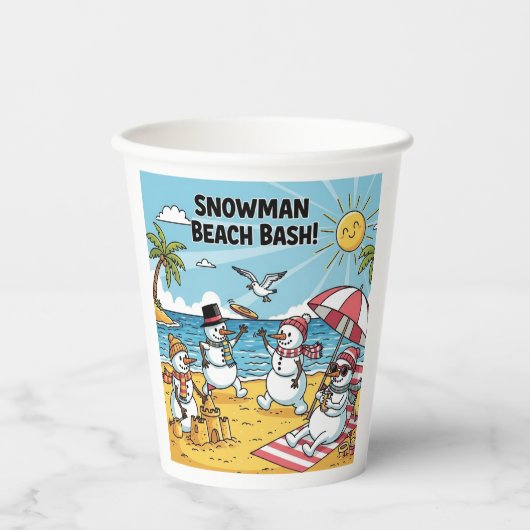 Snowman Beach Bash 紙コップ (正面)