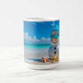 Snowman Beach Vacation コーヒーマグカップ (中央)