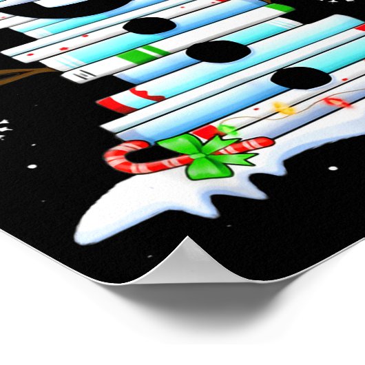 Snowman Book Stack Librarian Book Lover Christmas  ポスター (角)