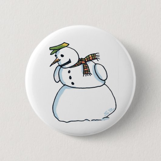 Snowman button 缶バッジ (正面)