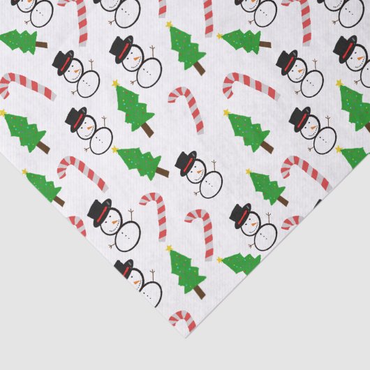 Snowman Candy Cane Christmas Tree 薄葉紙 (詳細)