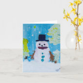 Snowman Card カード (黄色い花)