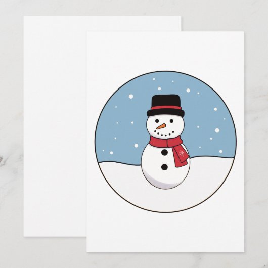 Snowman Christmas シーズンカード (正面/裏面)