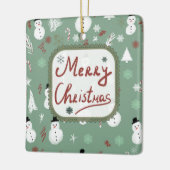 Snowman Christmas  セラミックオーナメント (左)