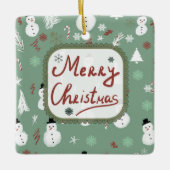 Snowman Christmas  セラミックオーナメント (正面)