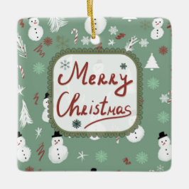 Snowman Christmas セラミックオーナメント