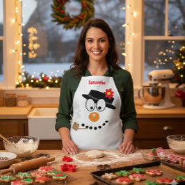 Snowman Christmas Fun Novelty Cartoon エプロン