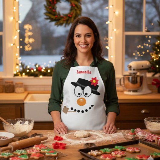 Snowman Christmas Fun Novelty Cartoon エプロン