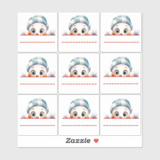 Snowman Christmas Gift Label stickers  シール