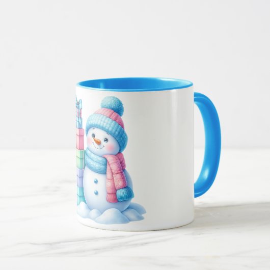Snowman Christmas gift Mug マグカップ (正面右)
