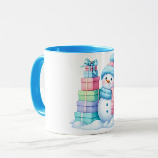 Snowman Christmas gift Mug マグカップ (正面左)