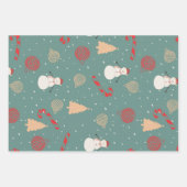 Snowman & Christmas Icons Pattern- Playful Holiday ラッピングペーパーシート (正面)